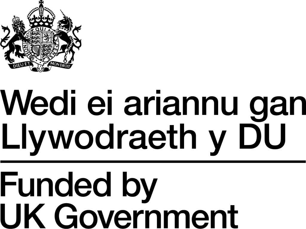 Logo Wedi ei ariannu gan Llywodraeth y DU